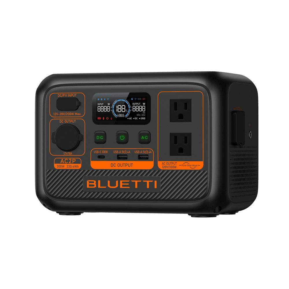 BLUETTI AC2P Portable Power Station 230.4Wh LiFePO4 300W Pure Sine Wave Solar Generator-4