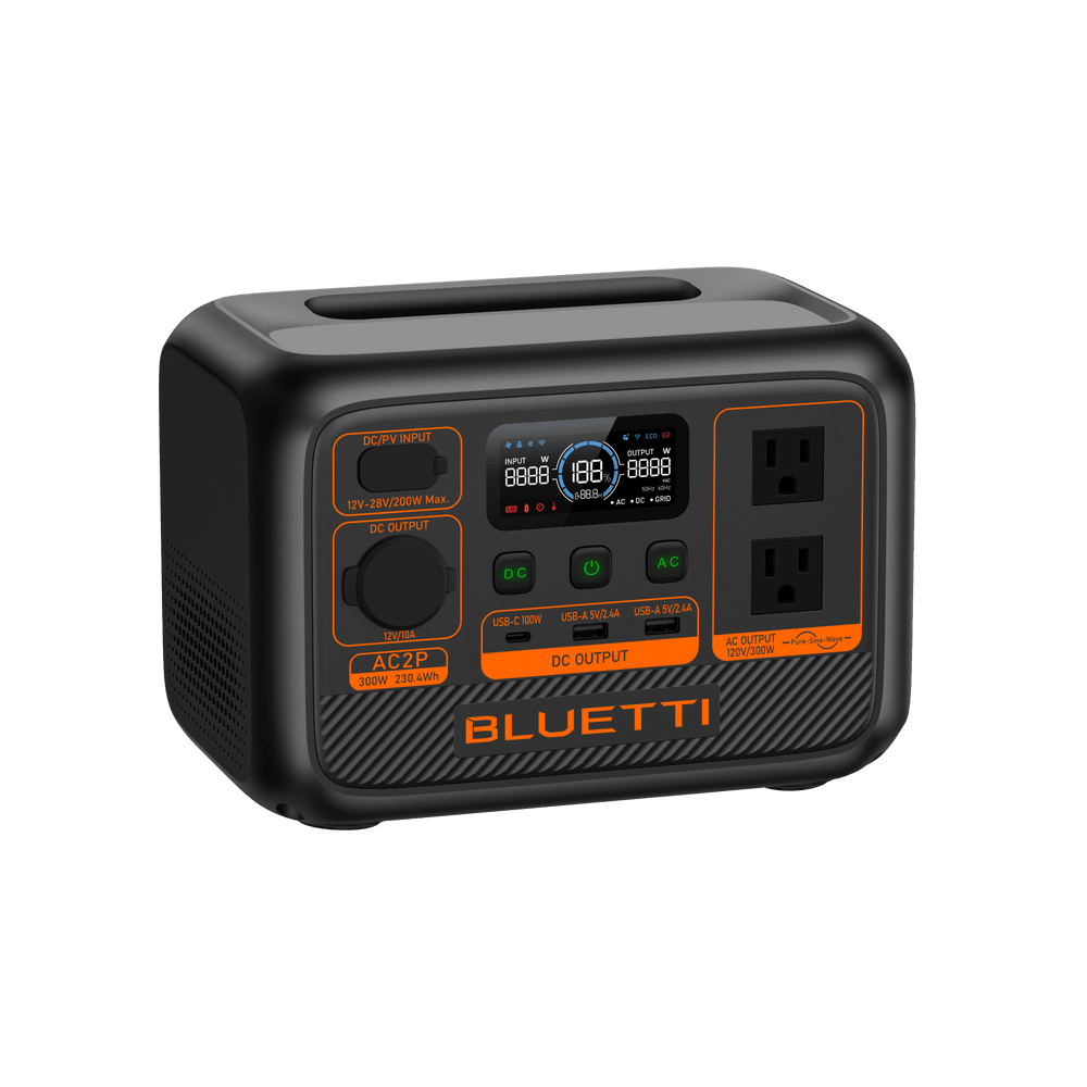 BLUETTI AC2P Portable Power Station 230.4Wh LiFePO4 300W Pure Sine Wave Solar Generator-0