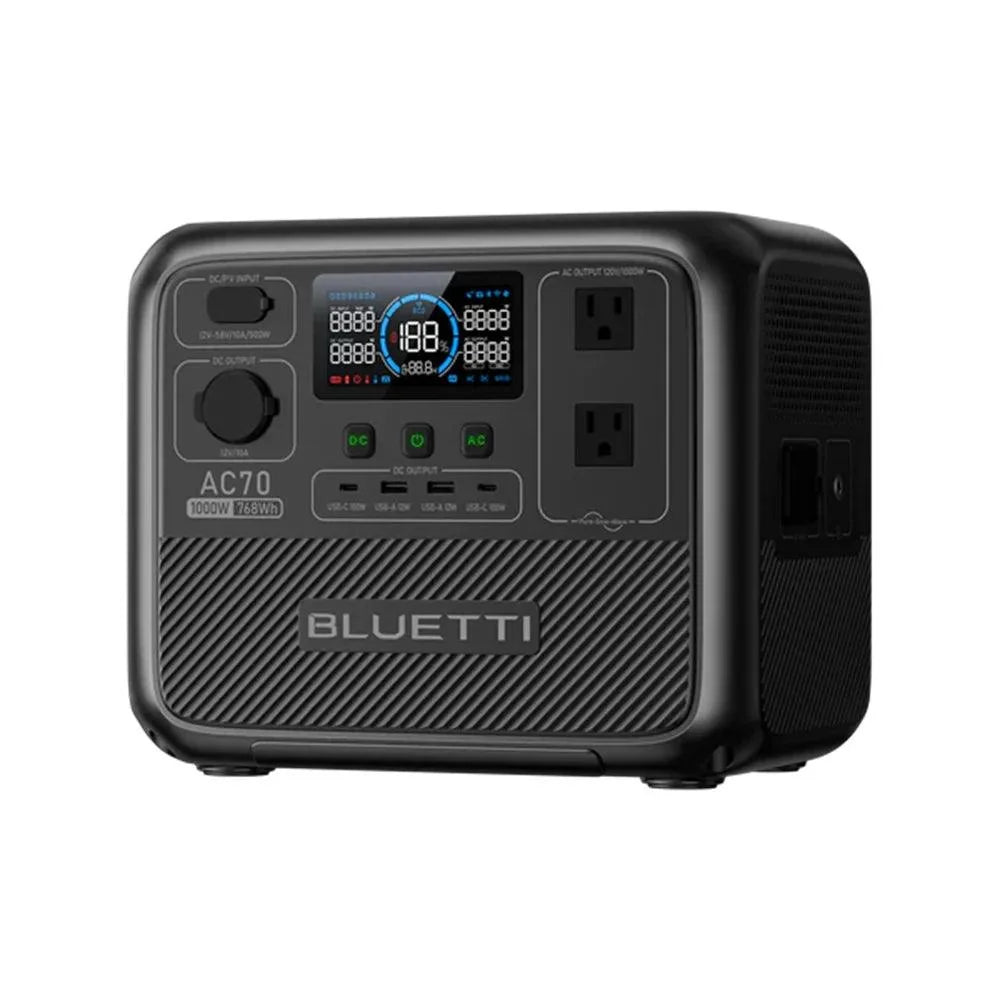BLUETTI AC70 Portable Power Station | 1000W 768Wh, Generator for Road Trip, Off-grid, Power Outage