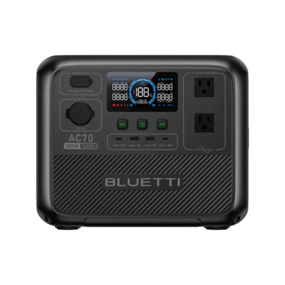 BLUETTI AC70 Portable Power Station | 1000W 768Wh, Generator for Road Trip, Off-grid, Power Outage