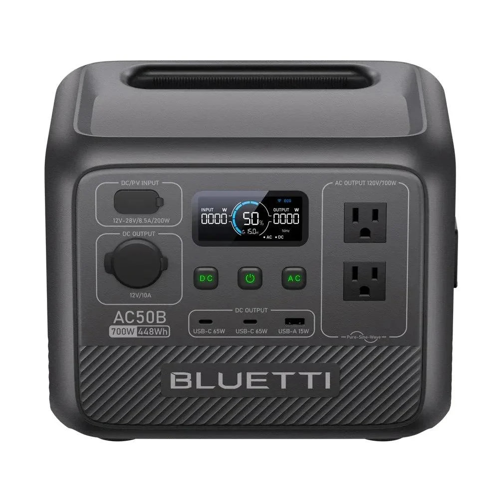 BLUETTI AC50B Portable Power Station | 700W 448Wh Compact Reliable Energy for Outdoor and Emergency Use