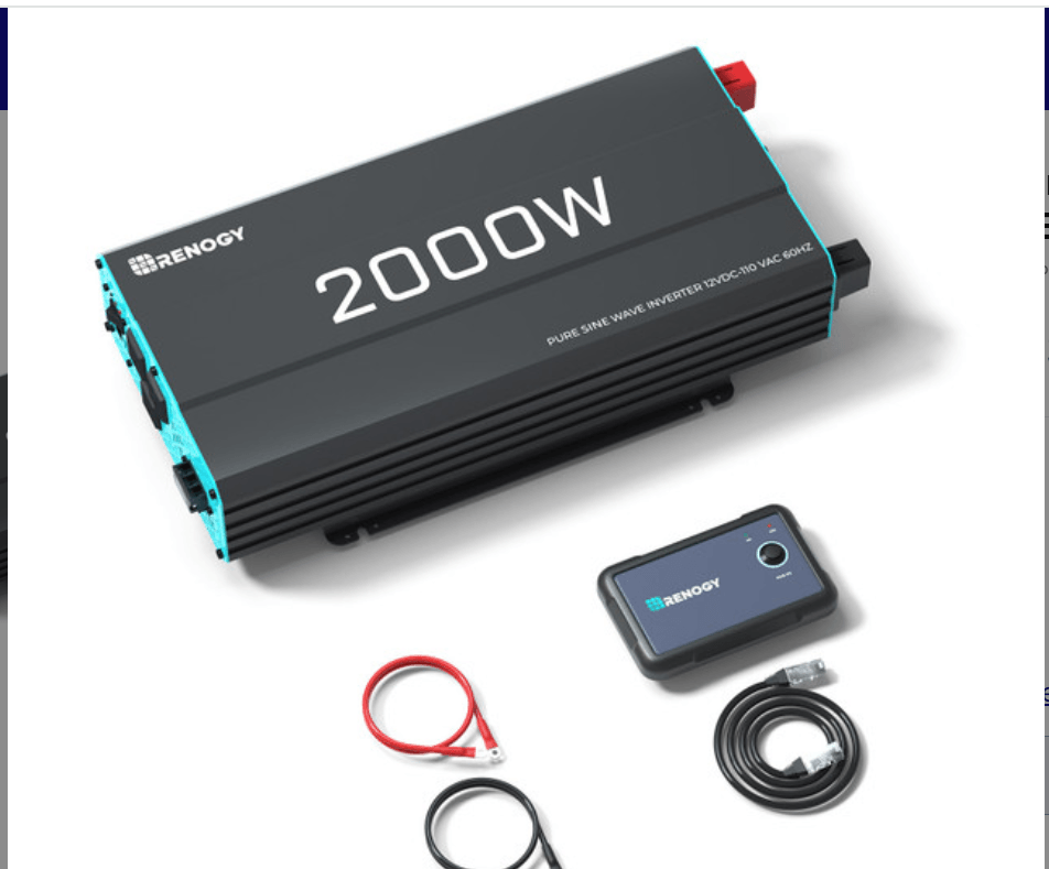 Renogy 2000W 12V Pure Sine Wave Inverter with UPS Transfer Switch & Bluetooth