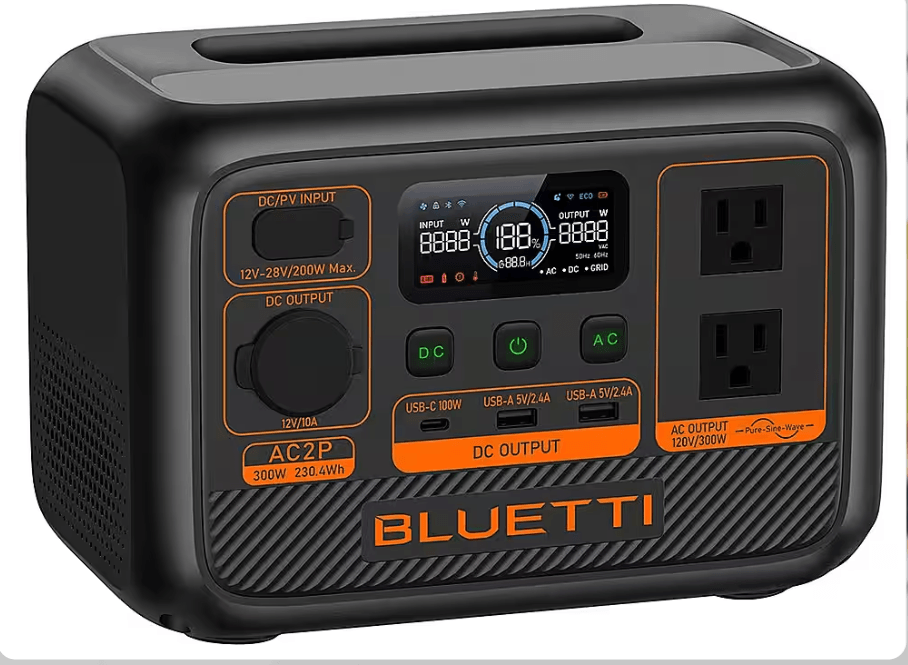 BLUETTI AC2P Portable Power Station 230.4Wh LiFePO4 300W Pure Sine Wave Solar Generator-1
