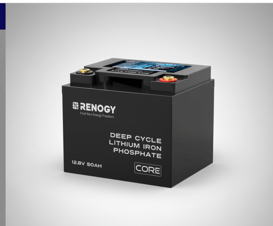 Renogy Core 12V 50Ah LiFePO4 Deep Cycle Battery – Ultra-Compact Lightweight Lithium Power-1