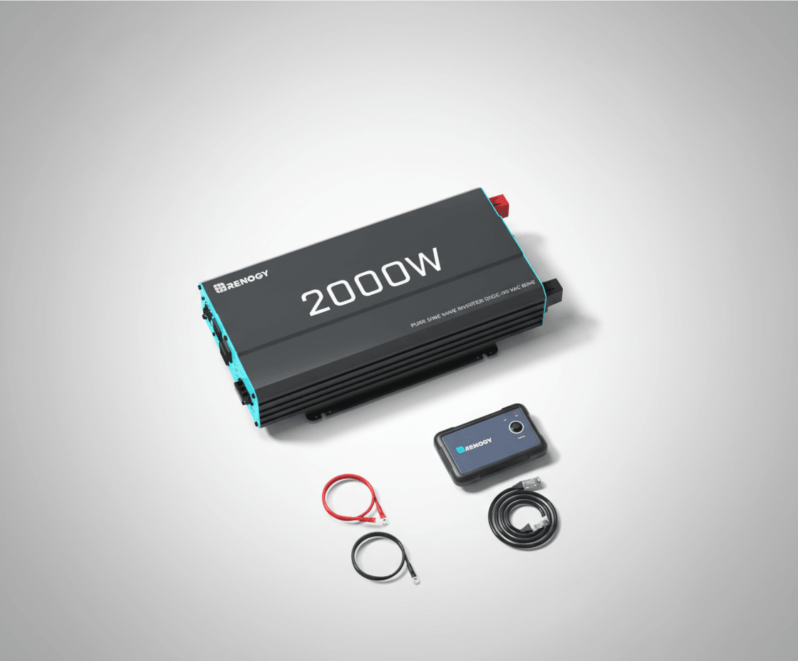 Renogy 2000W 12V Pure Sine Wave Inverter with UPS Transfer Switch & Bluetooth